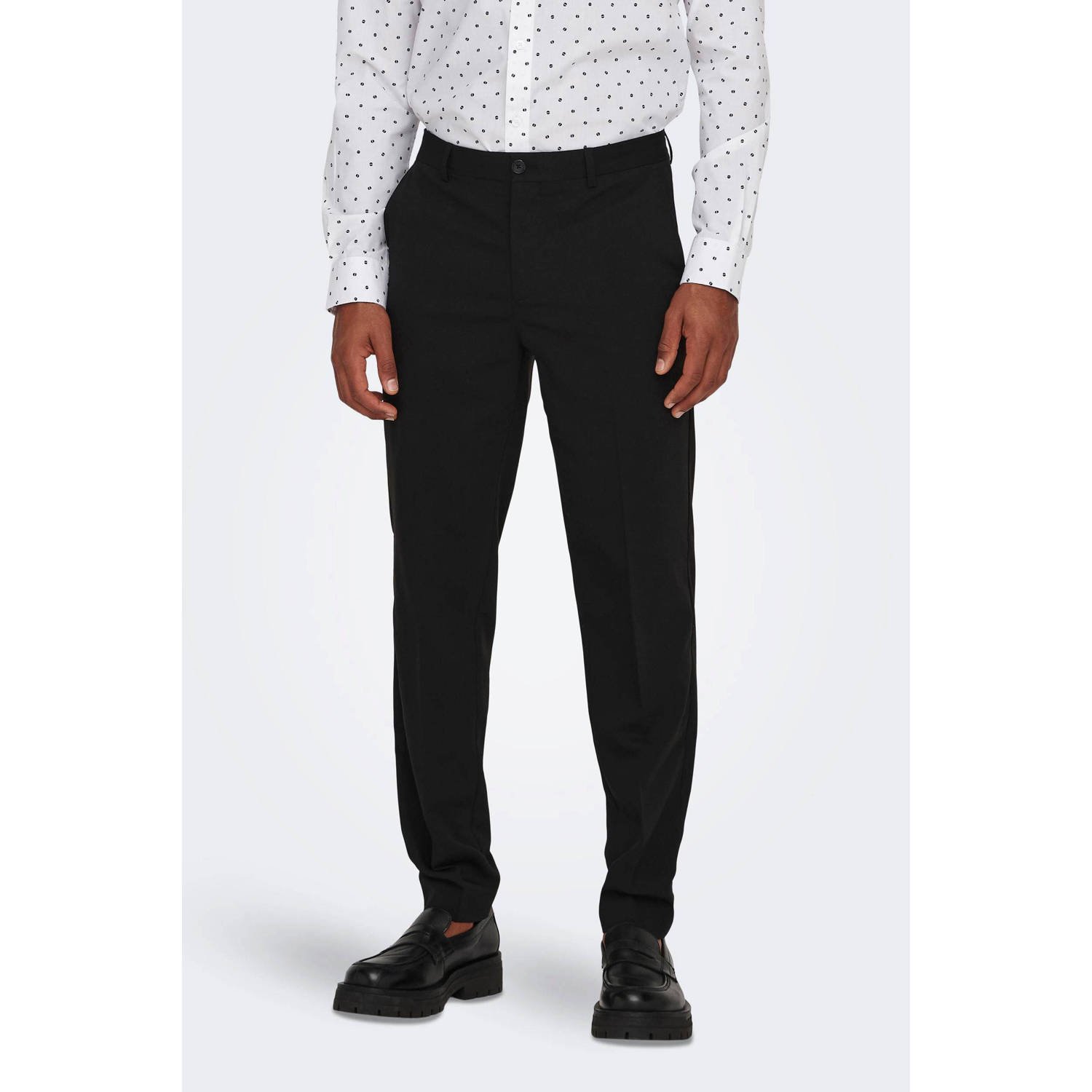 ONLY & SONS slim fit pantalon ONSEVE zwart