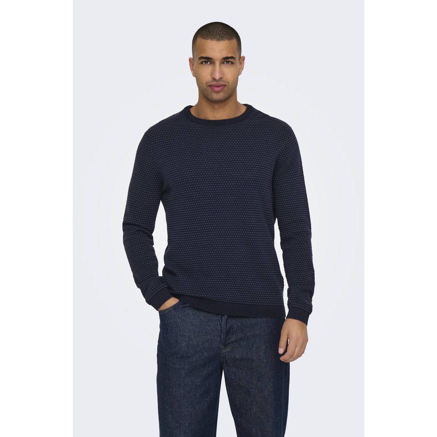 ONLY & SONS Trui met ronde hals ONSTAPA REG 12 STRUC LS CREW KNIT NOOS