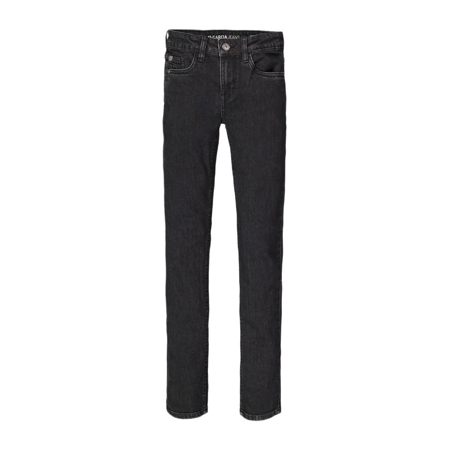Garcia skinny jeans Xandro dark used denim Zwart Jongens Stretchdenim Effen 128