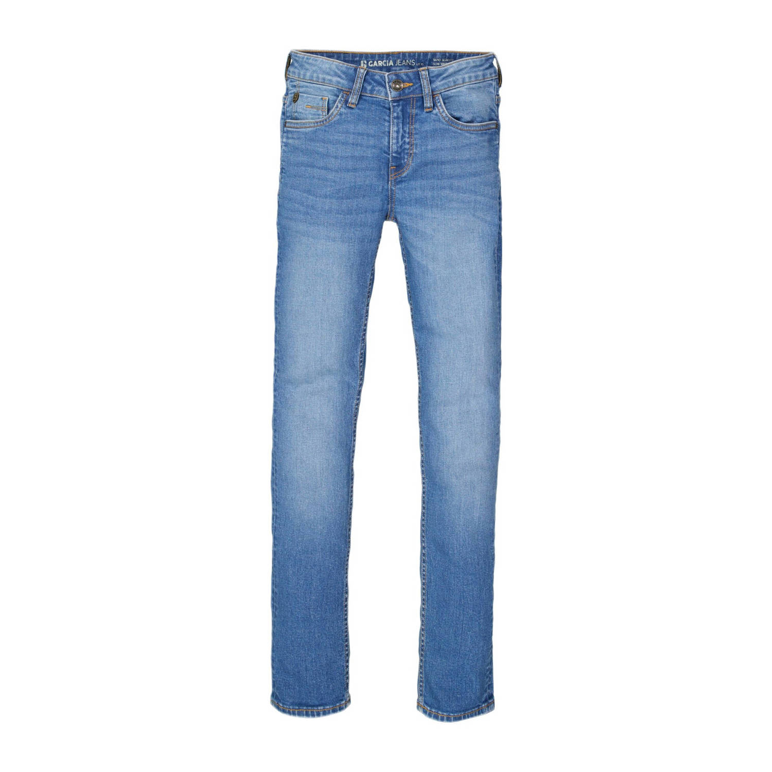 Garcia slim fit jeans Tavio medium used Blauw Jongens Stretchdenim Effen 128