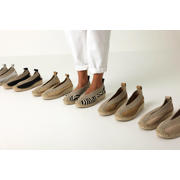 thumbnail: Shabbies Amsterdam Palma Kimono  suède espadrilles donker zand