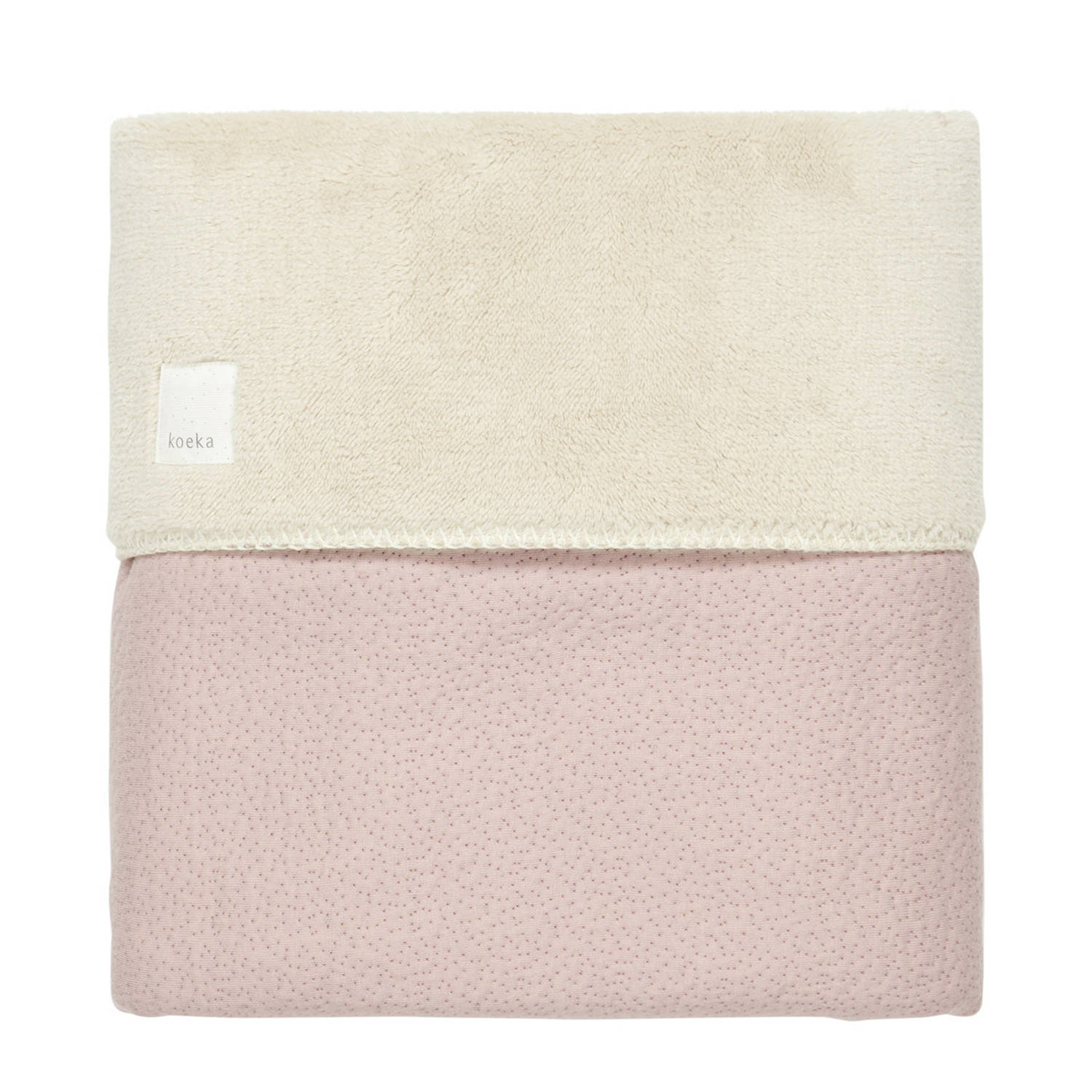 Koeka Riga reversible wiegdeken met teddy roze offwhite