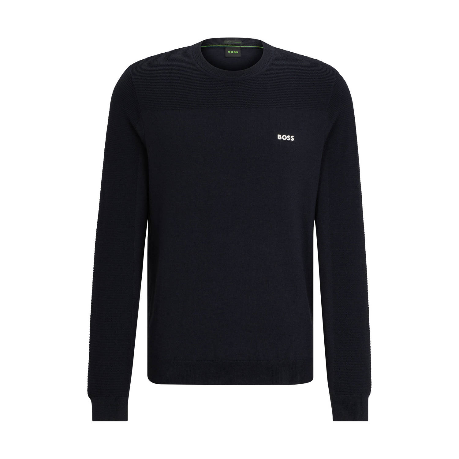 BOSS fijngebreide trui Momentum-X met wol en logo dark blue