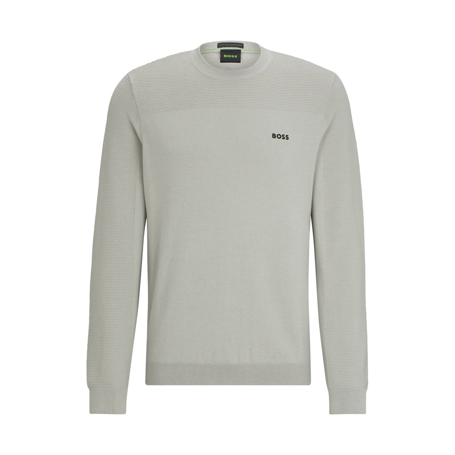 BOSS fijngebreide trui Momentum-X met wol en logo open grey