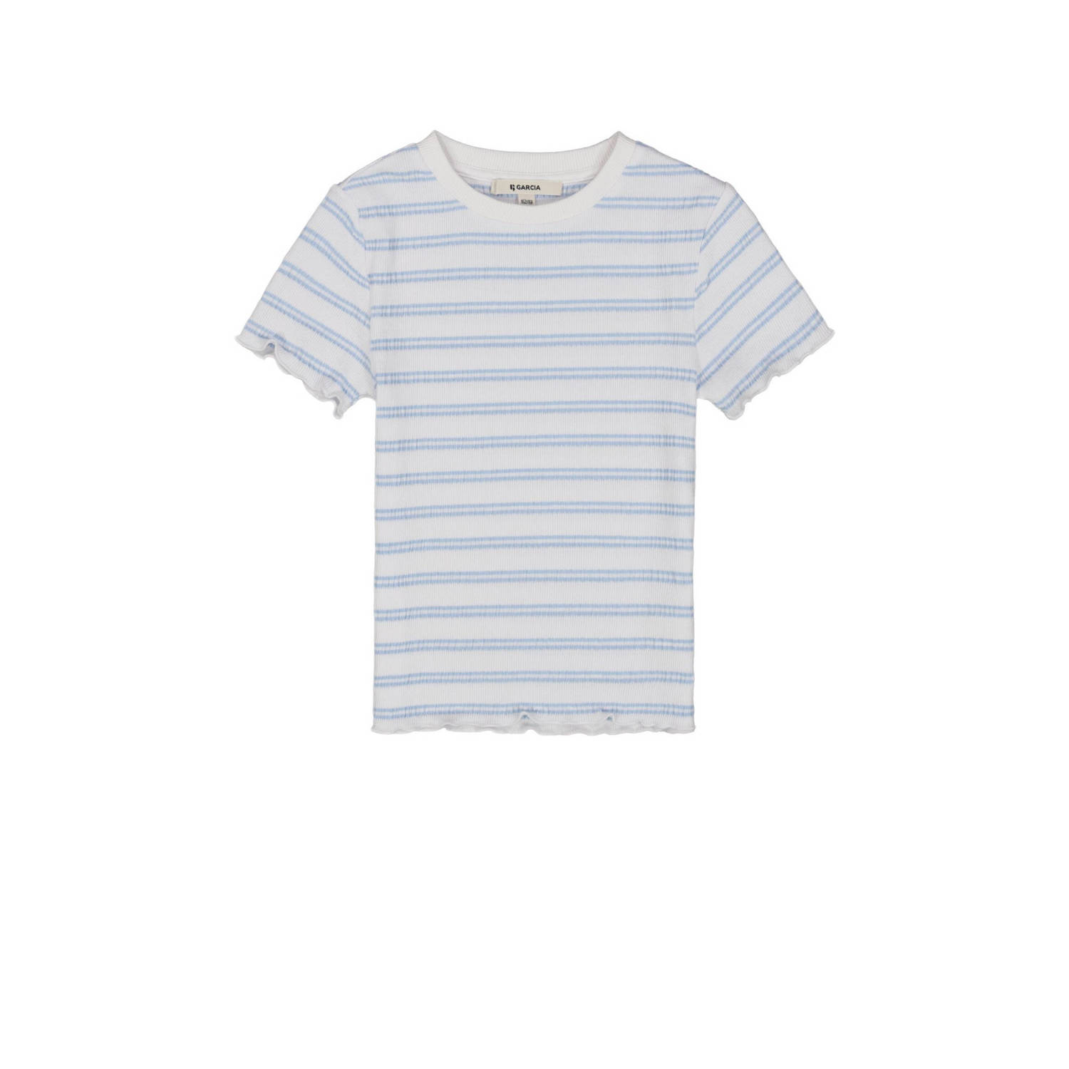 Garcia gestreept T-shirt wit blauw