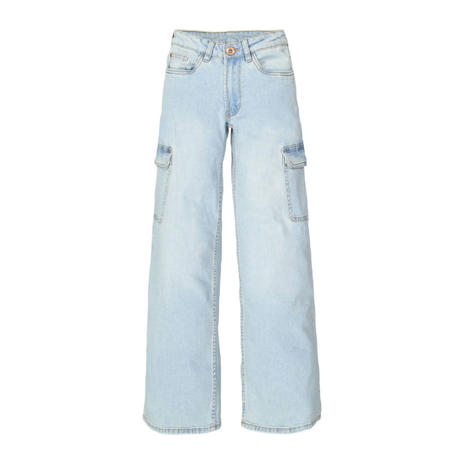 Garcia low waist loose fit jeans bleached denim Blauw Meisjes Stretchdenim 134