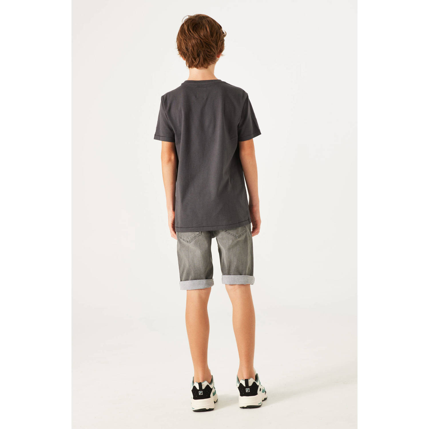 Garcia T-shirt met printopdruk grijs