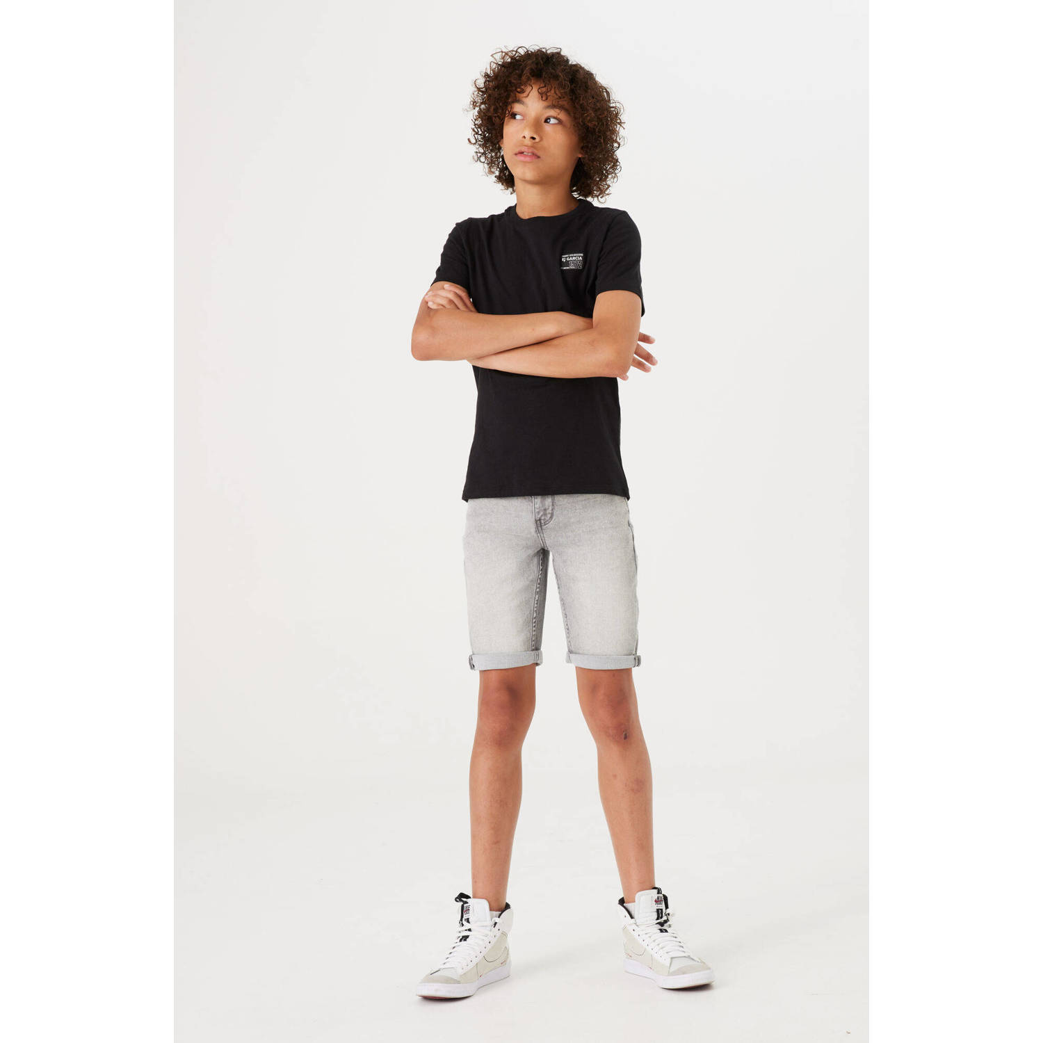 Garcia slim fit denim short Tavio short light used grey