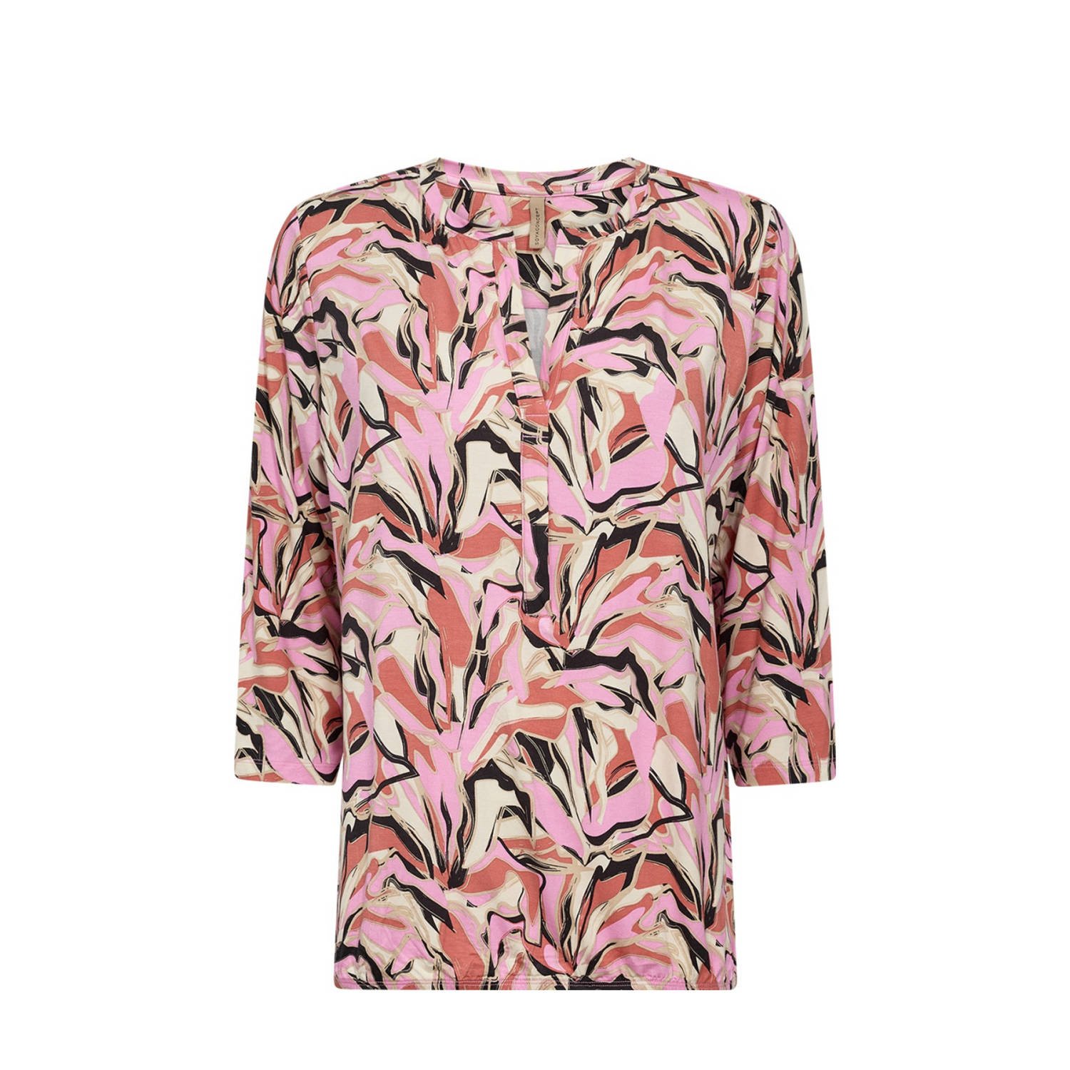 Soyaconcept top MARICA met all over print roze zwart