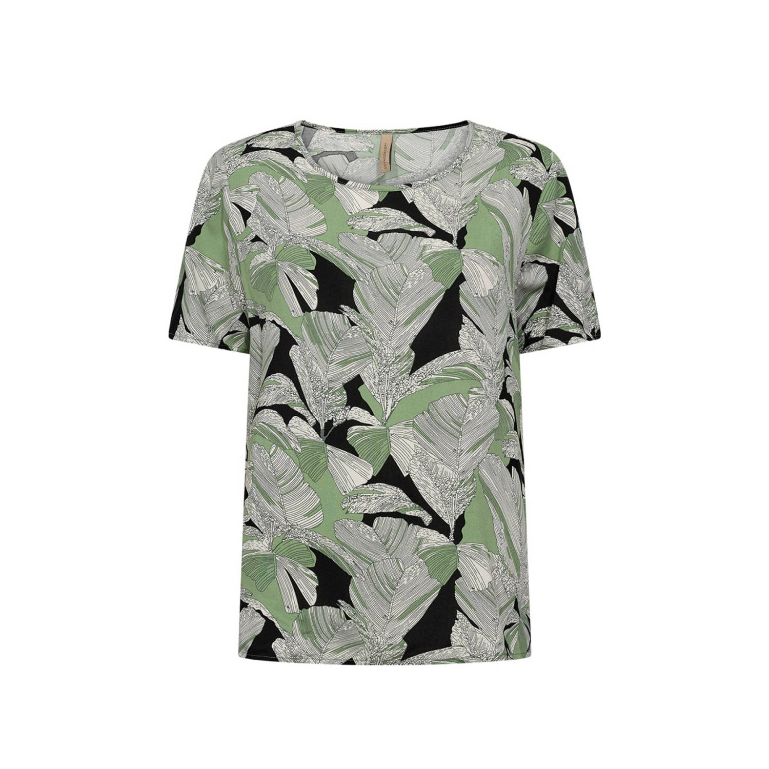 Soyaconcept top DAUPHIN met all over print groen zwart