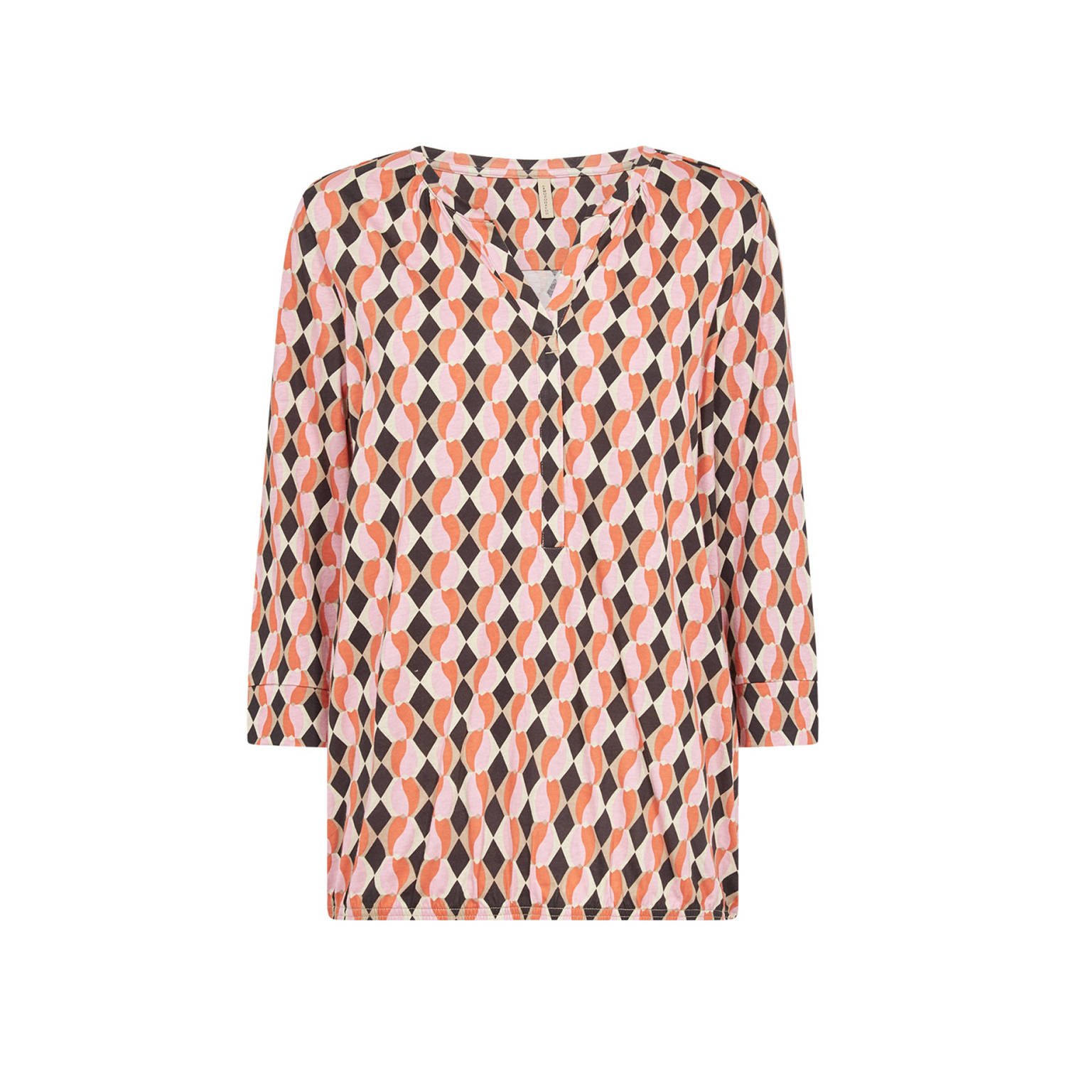 Soyaconcept top FELICITY met all over print roze zwart