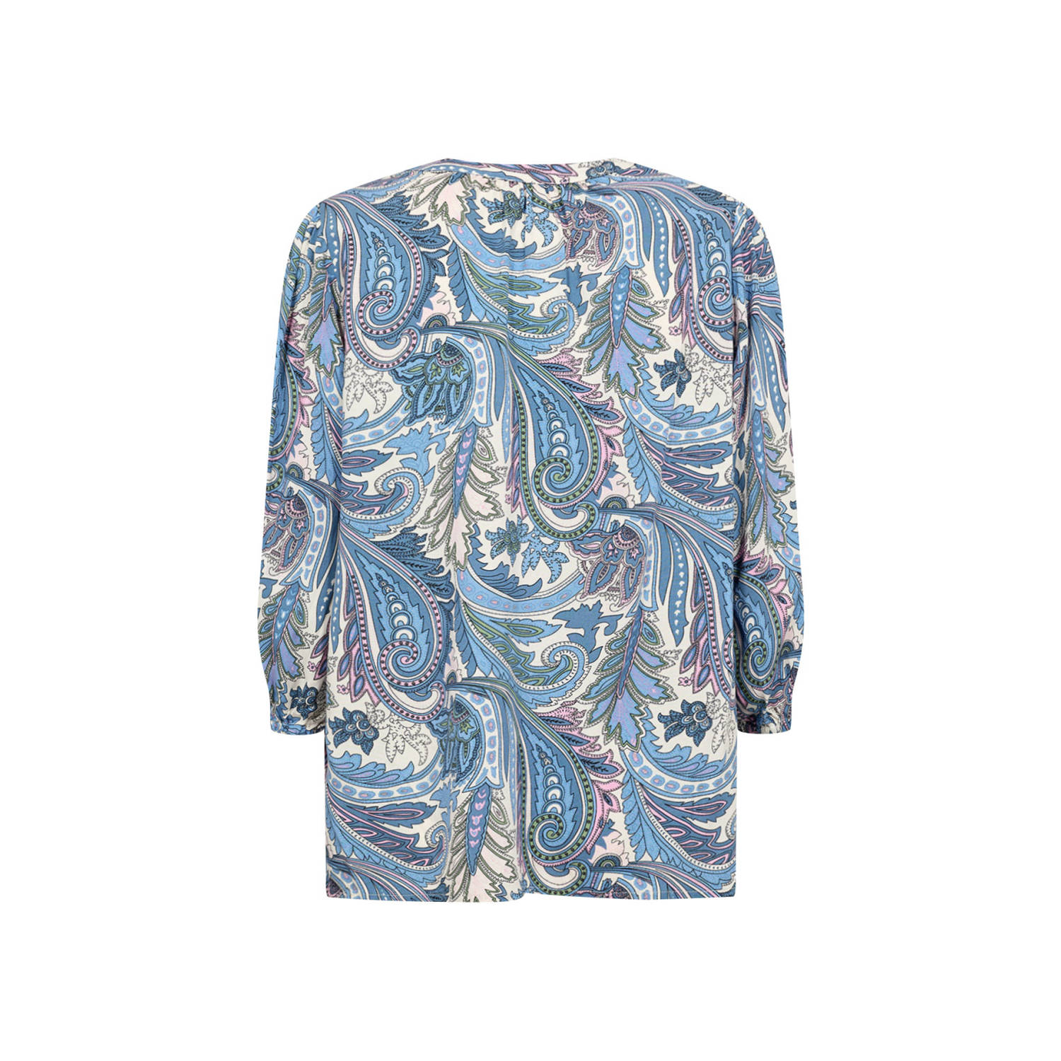 Soyaconcept top DONIA met all over print blauw wit
