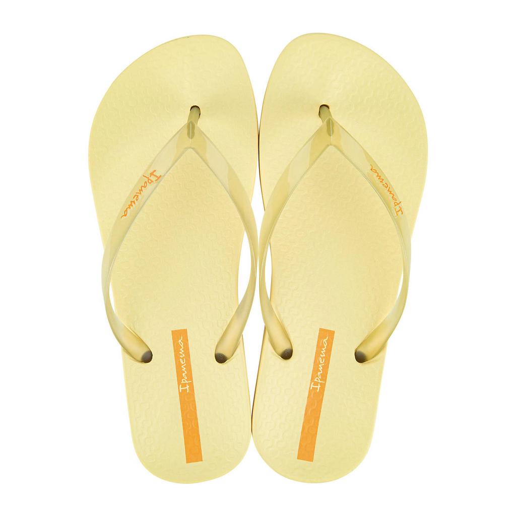 Lichtgele dames Ipanema Anatomic Connect teenslippers van rubber met effen