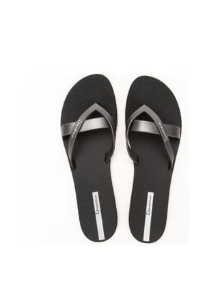 Kirei teenslippers zilver/zwart