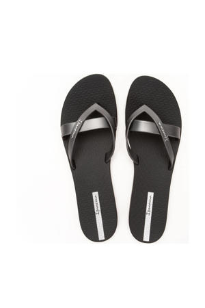 Kirei teenslippers zilver/zwart