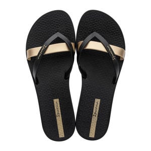 Kirei teenslippers zwart/goud