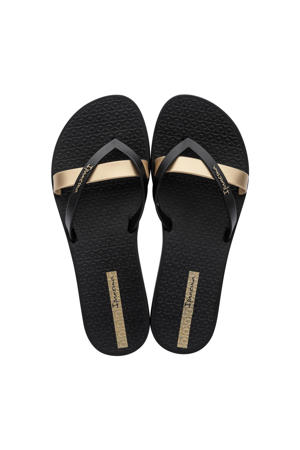 Kirei teenslippers zwart/goud