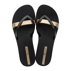 Kirei teenslippers zwart/goud