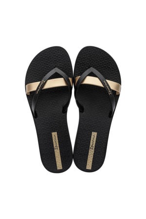 Kirei teenslippers zwart/goud