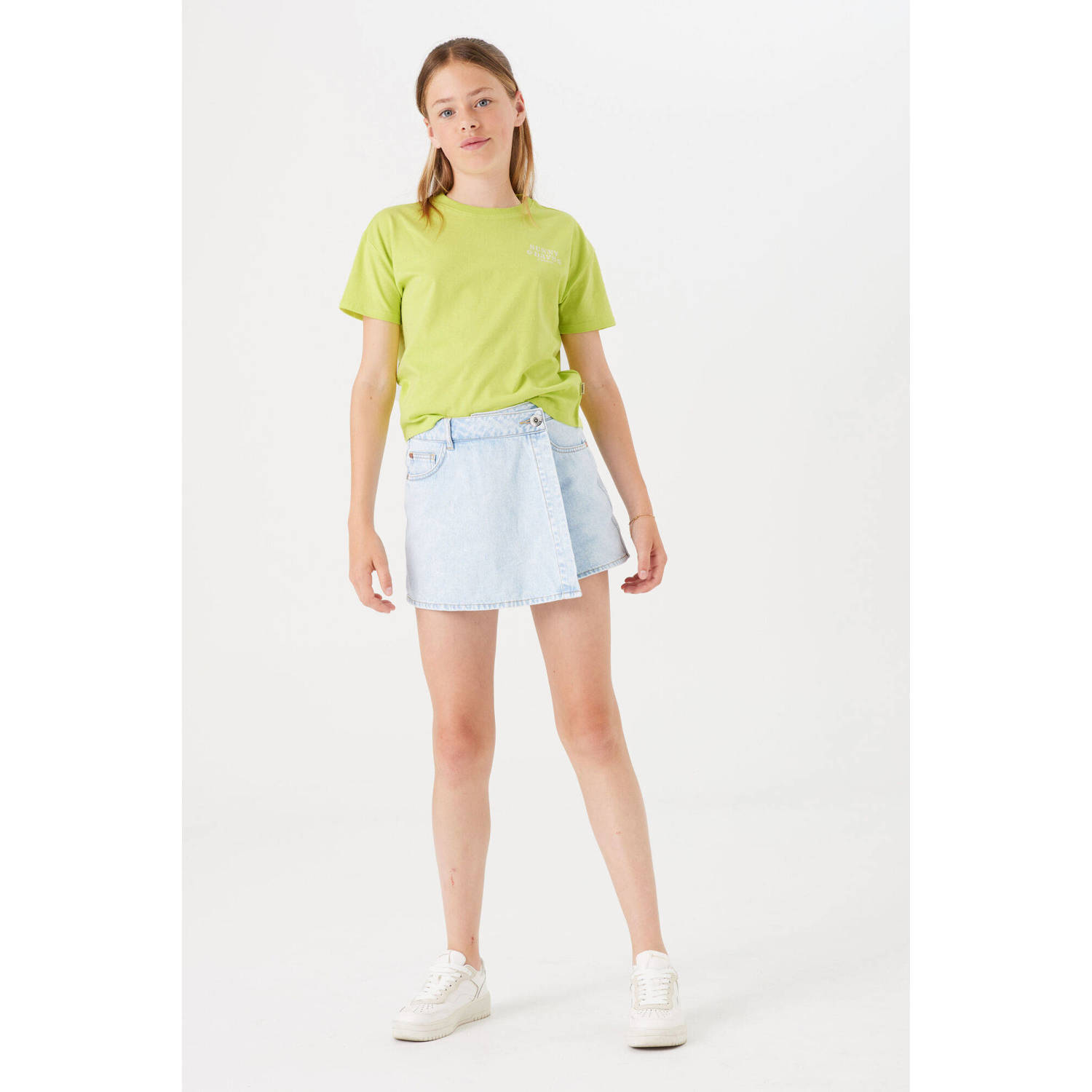 Garcia T-shirt met tekst lime