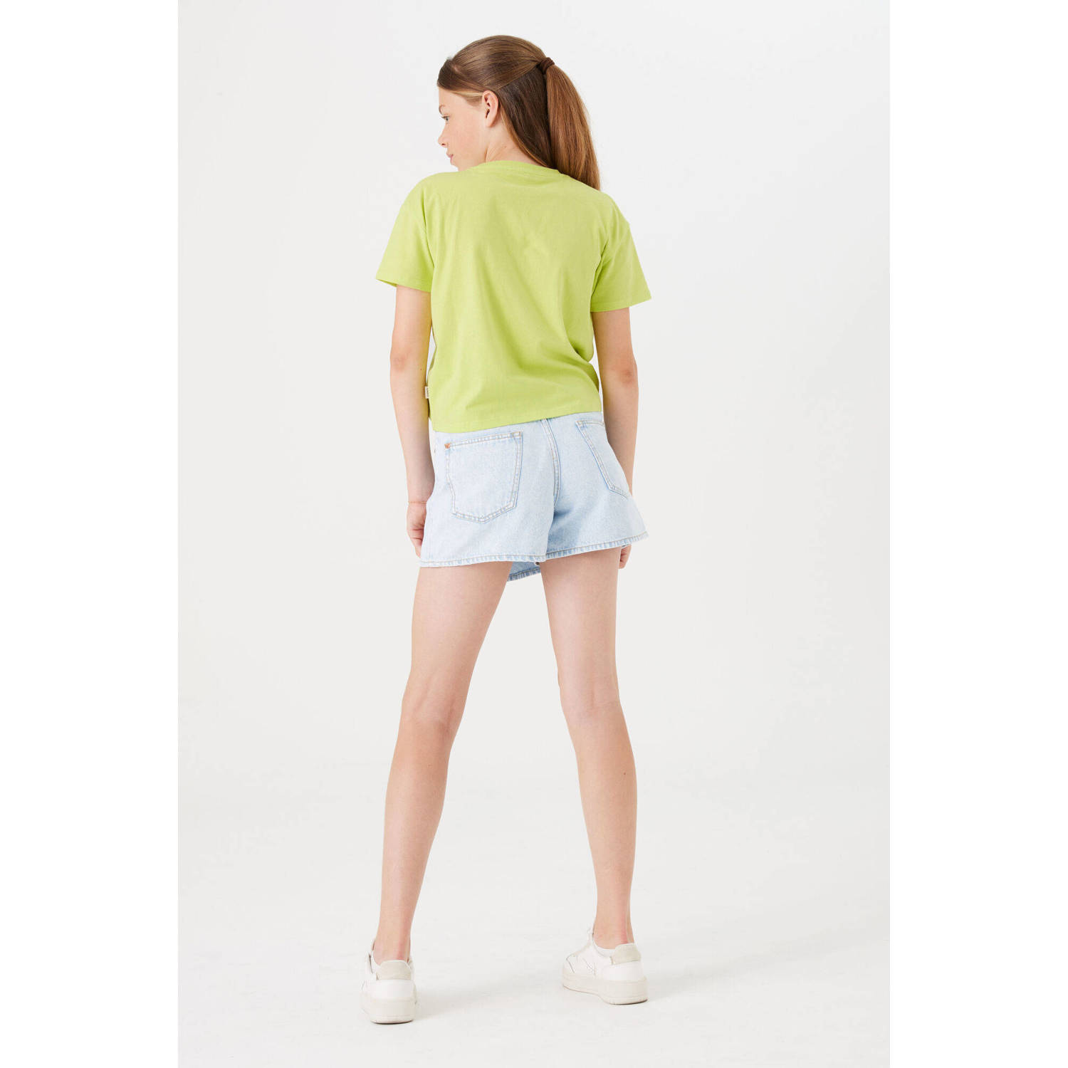 Garcia T-shirt met tekst lime