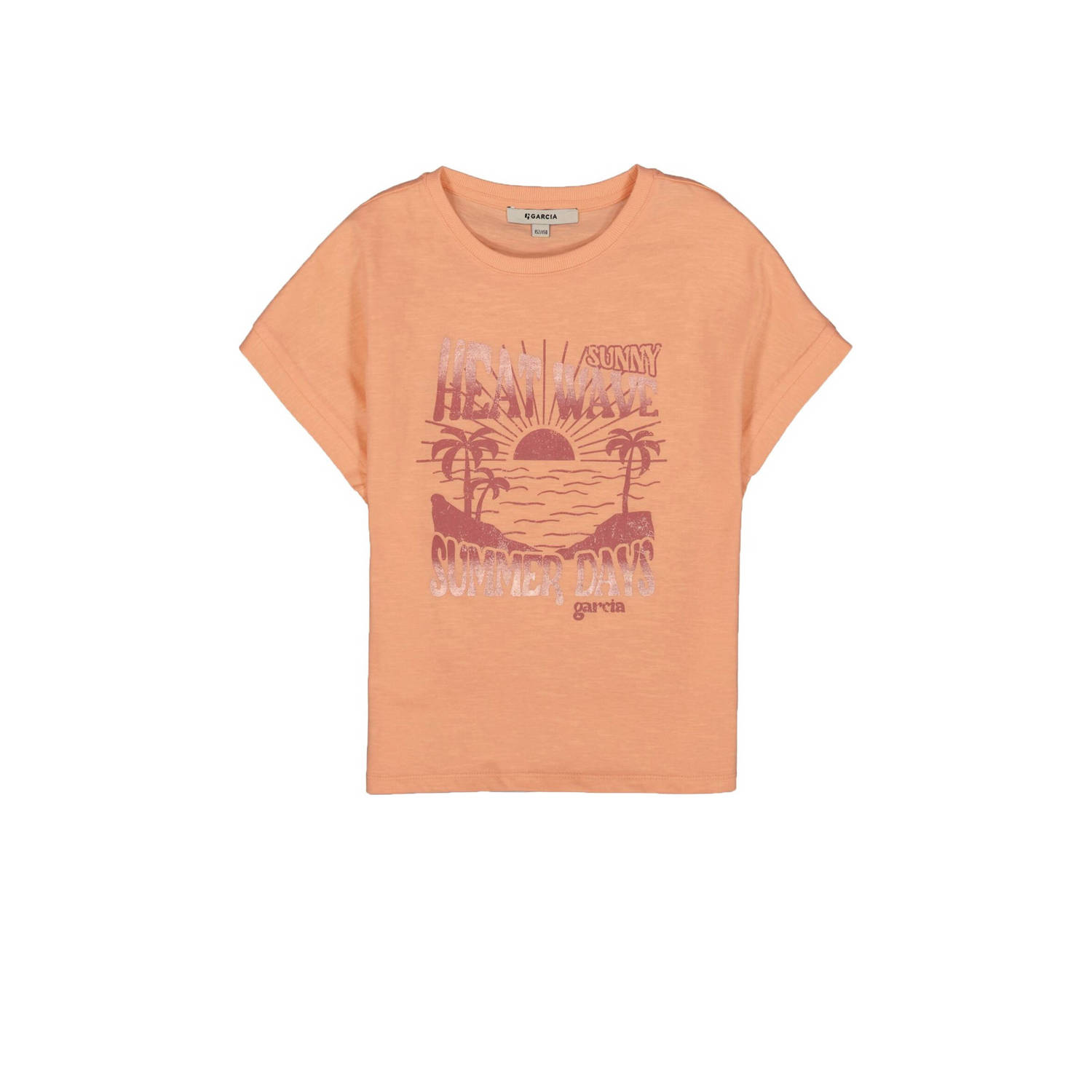 Garcia T-shirt met printopdruk oranje