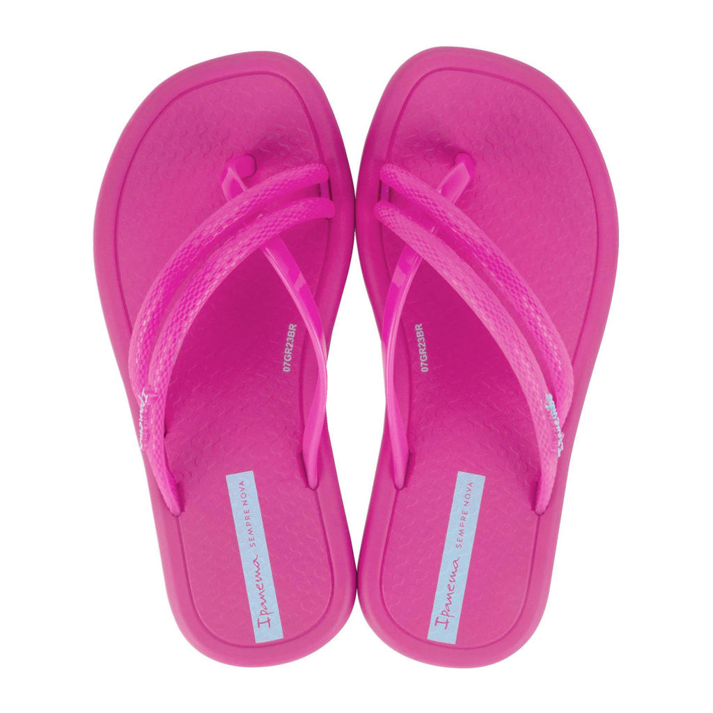 Roze, wit en donkerroze meisjes Ipanema Meu Sol Rasteira teenslippers cyclaam van rubber