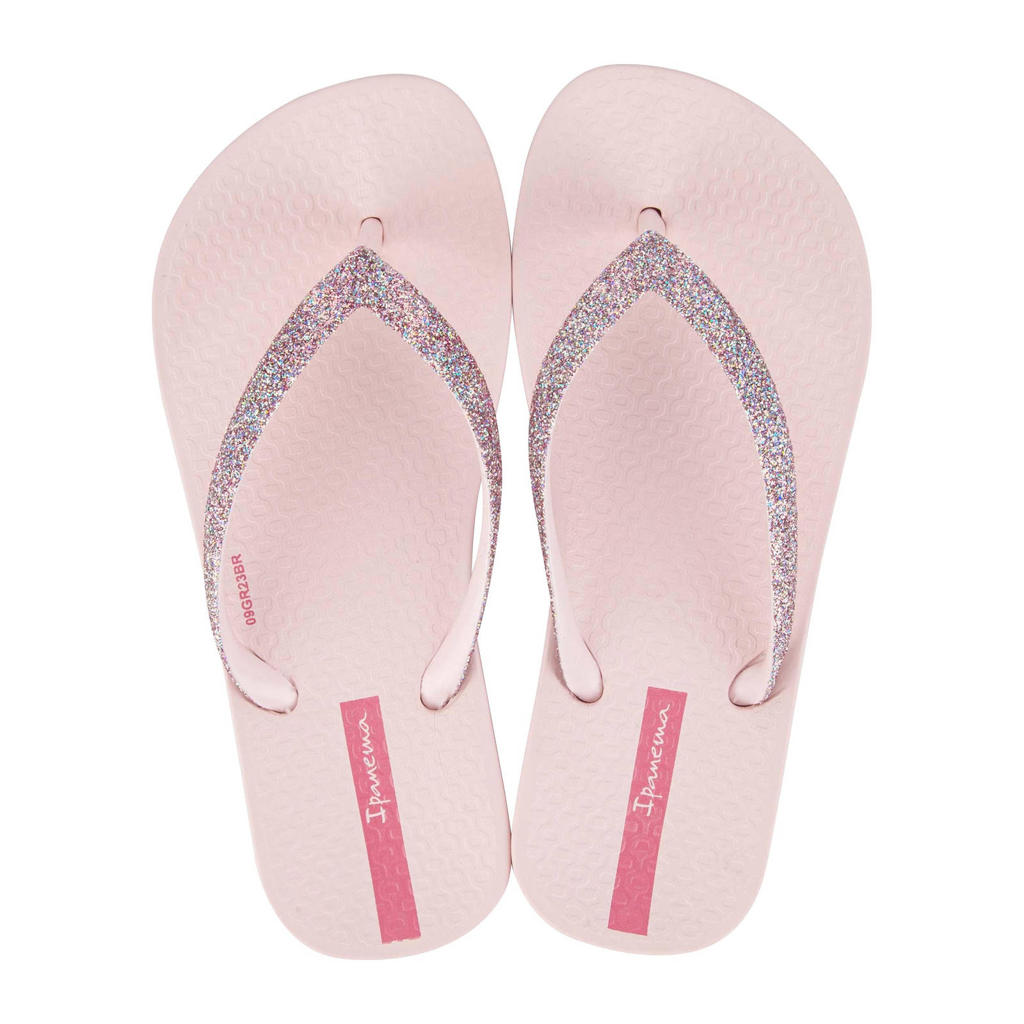 Lichtroze meisjes Ipanema Anatomic Lolita teenslippers met glitters van flexpand
