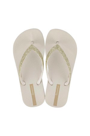 Anatomic Lolita teenslippers met glitters beige/goud