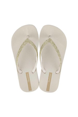 Anatomic Lolita teenslippers met glitters beige/goud