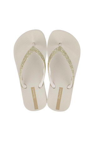Anatomic Lolita teenslippers met glitters beige/goud