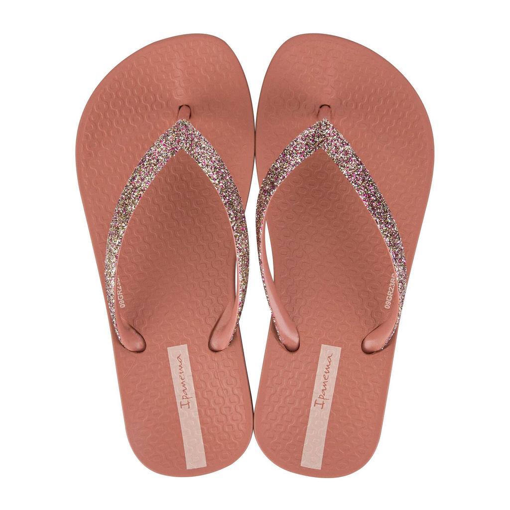 Oudroze meisjes Ipanema Anatomic Lolita teenslippers met glitters van flexpand