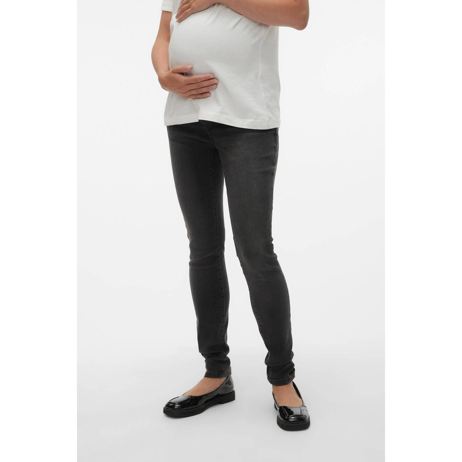 VERO MODA MATERNITY zwangerschaps slim fit jeans VMMLARA grey denim