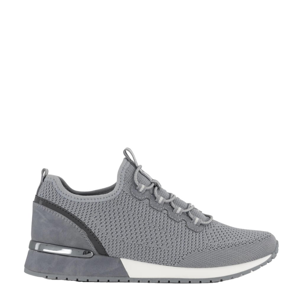 Grijze dames Graceland slip-on sneakers van textiel/rubber