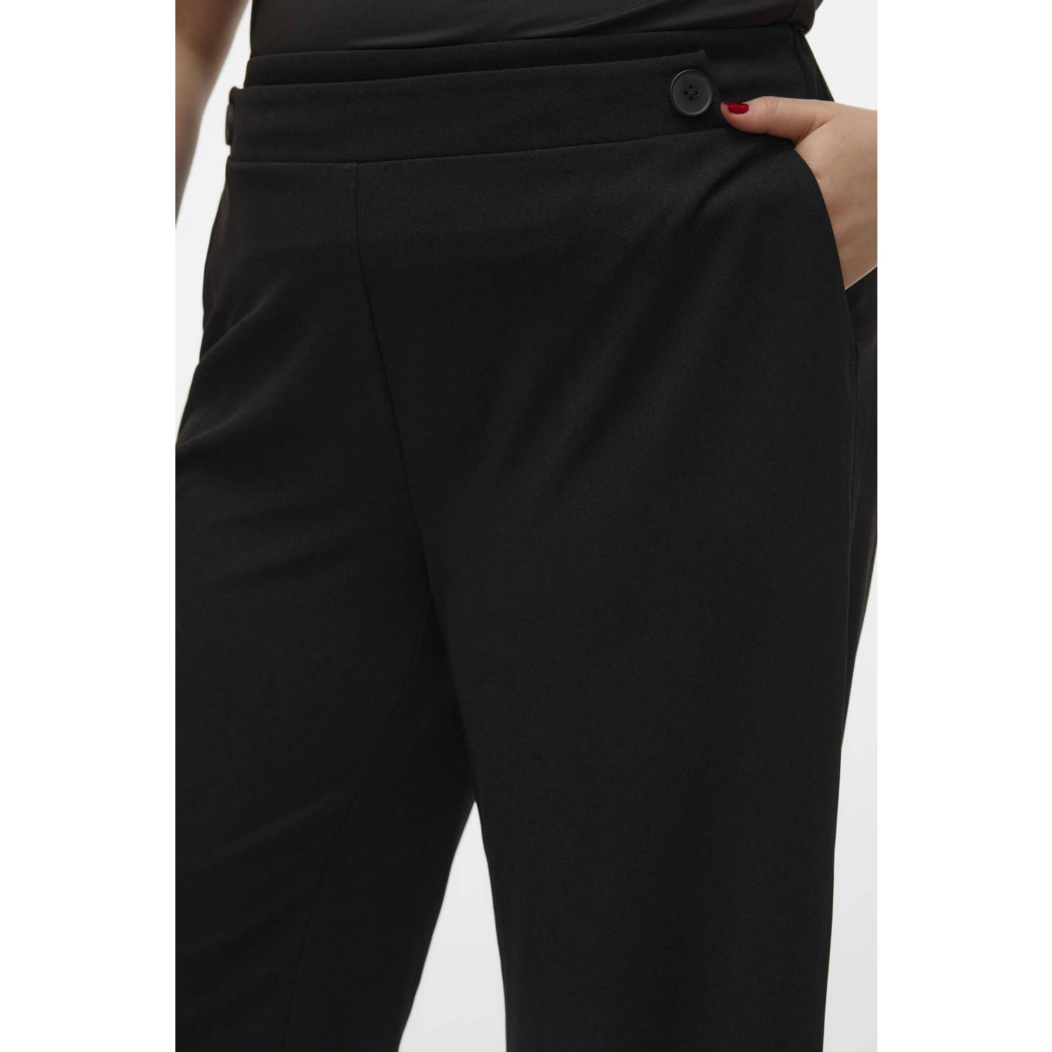 VERO MODA CURVE high waist wide leg pantalon VMCLIVA zwart
