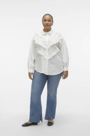 blouse VMCBEATE met ruches wit