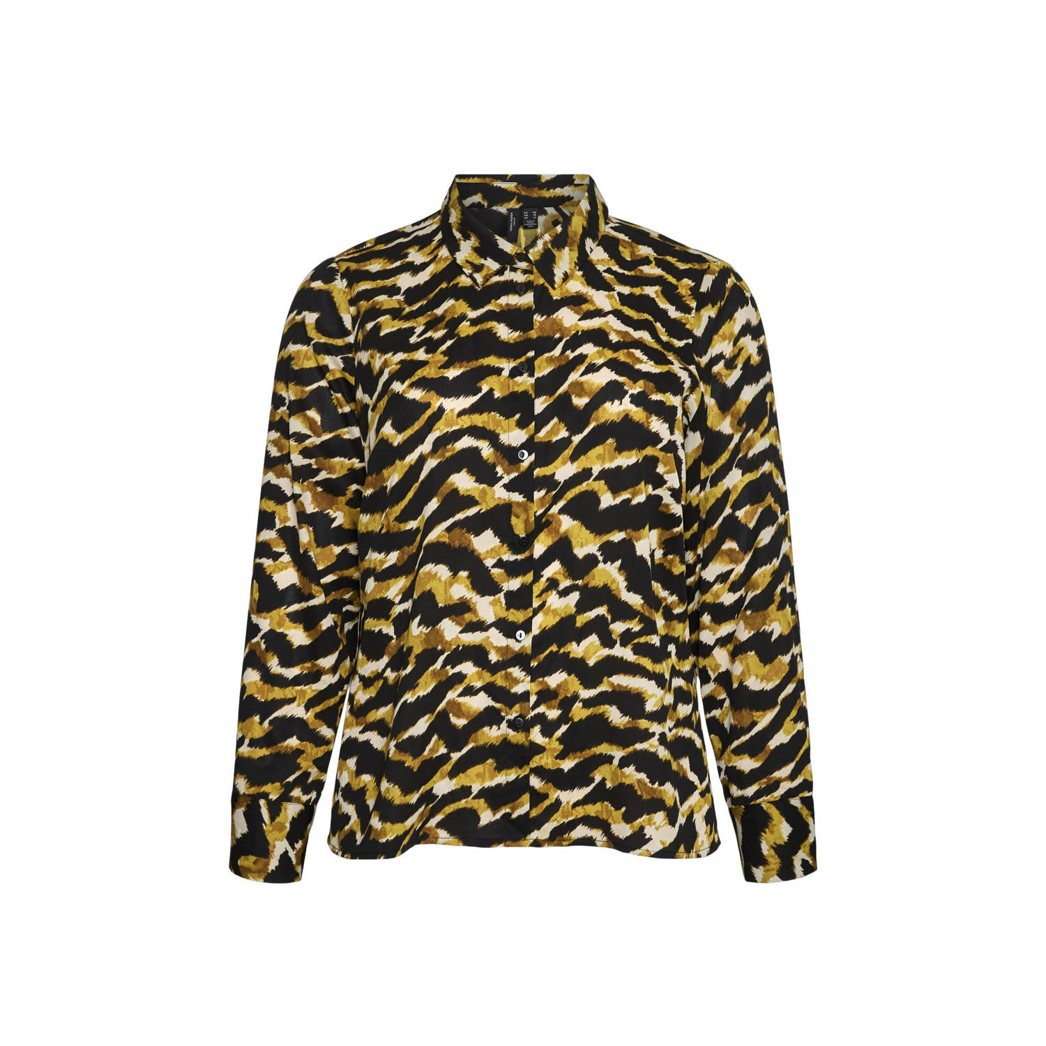 VERO MODA CURVE blouse VMCGAIL met dierenprint zwart bruin