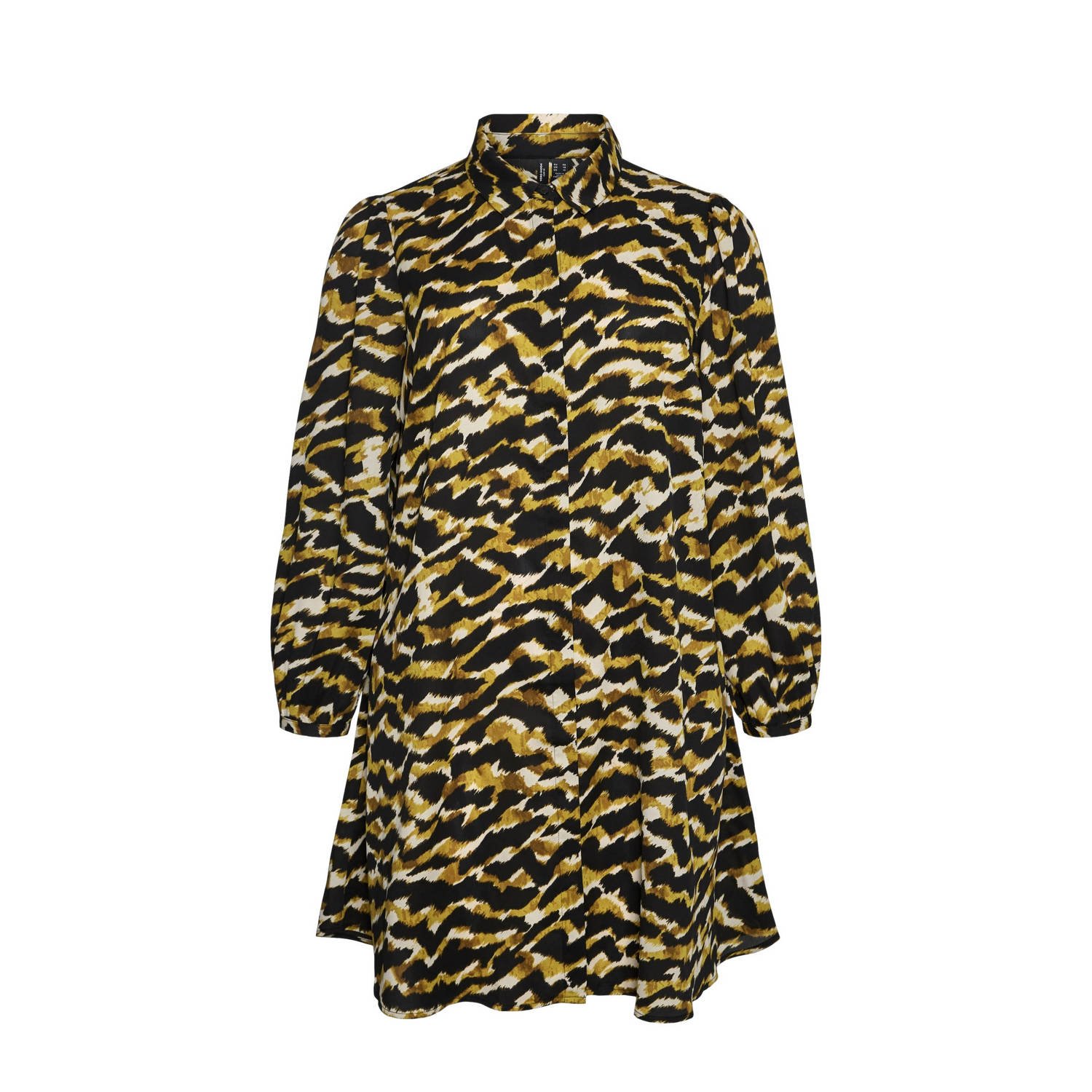 VERO MODA CURVE blousejurk VMCGAIL met dierenprint zwart bruin