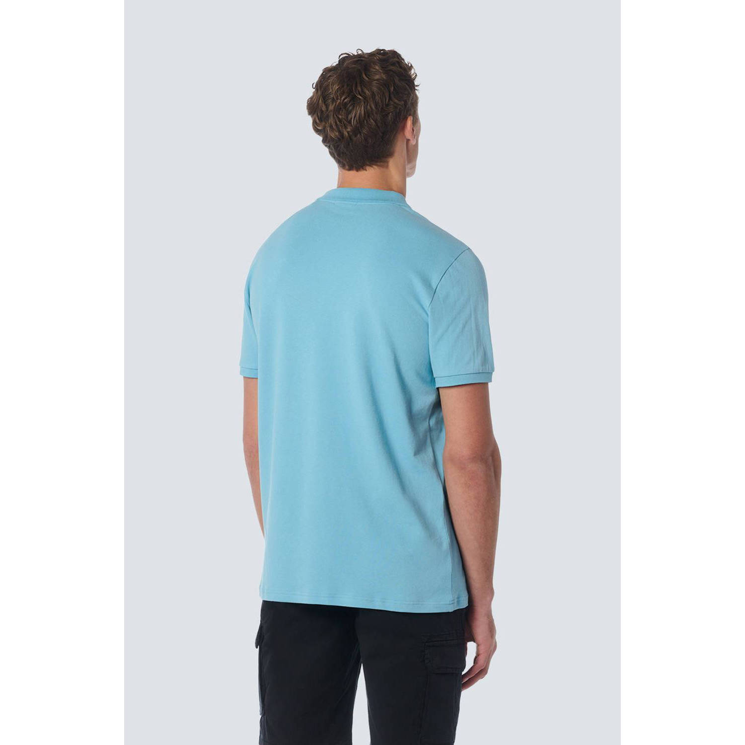 No Excess regular fit polo met logo aqua