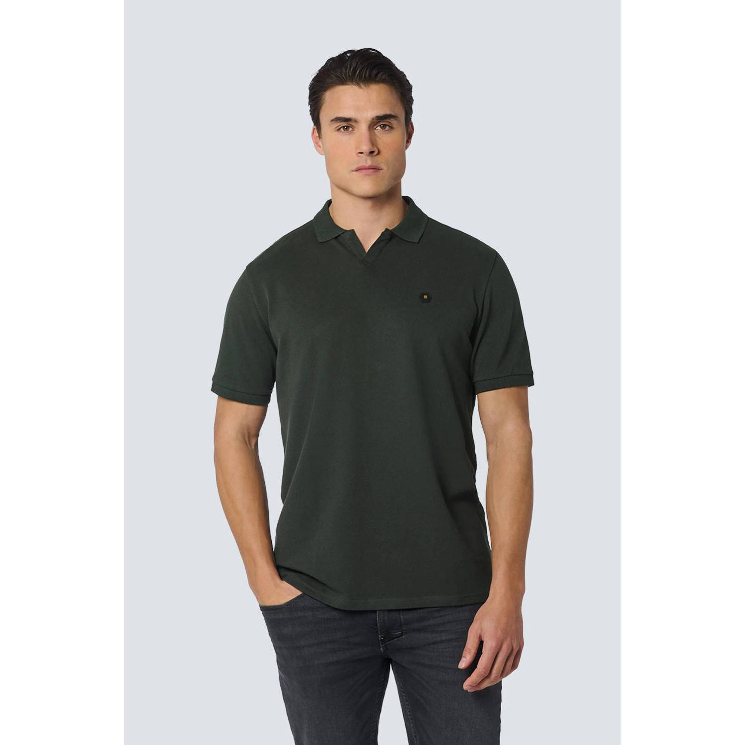 No Excess regular fit polo met logo dark steel