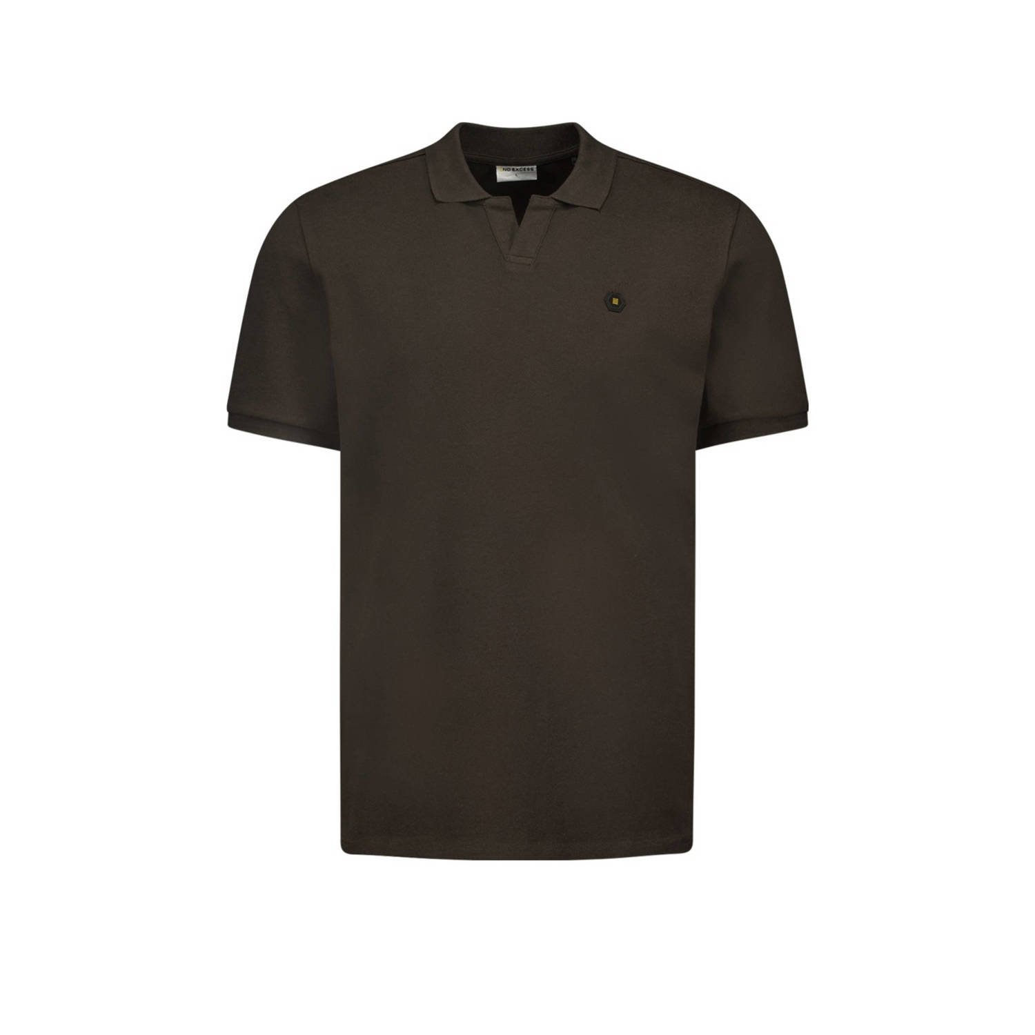 No Excess regular fit polo met logo coffee