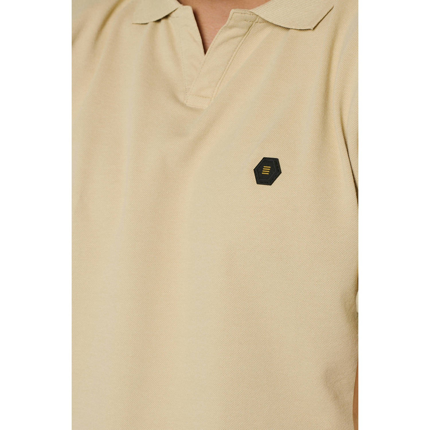 No Excess regular fit polo met logo cement