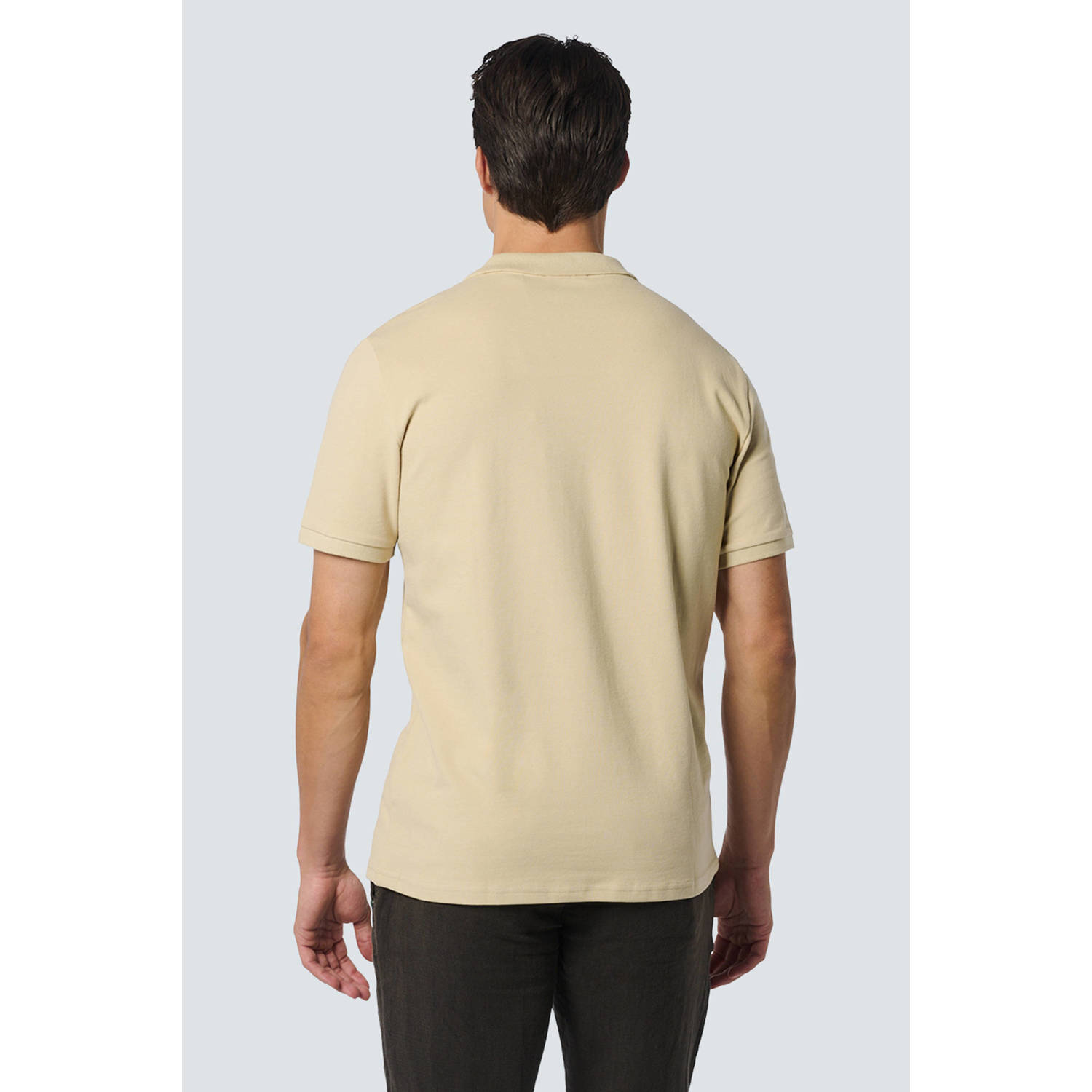 No Excess regular fit polo met logo cement