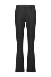 thumbnail: Zwarte dames NUKUS flared pantalon Zoe met regular waist, rits- en haaksluiting en effen