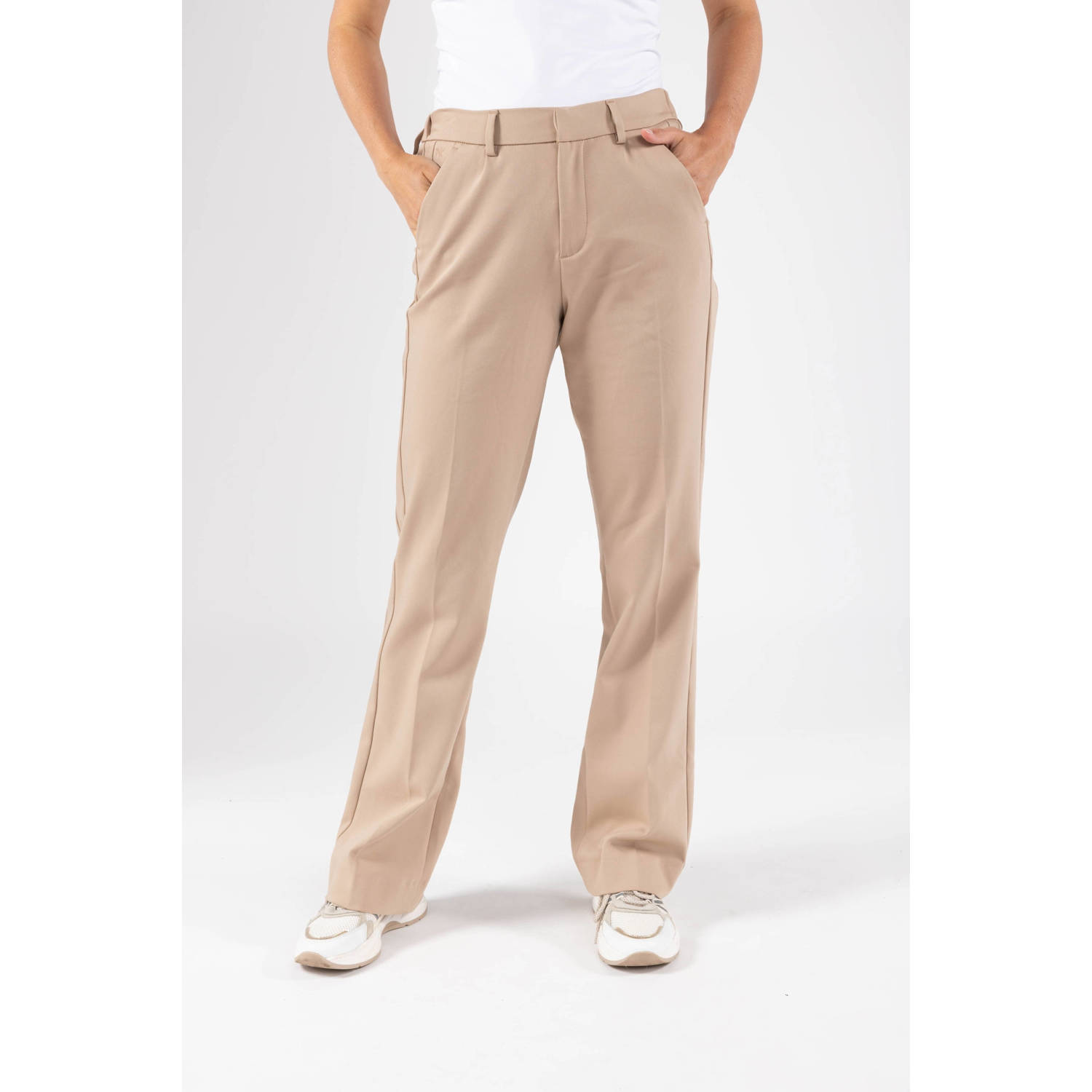 NUKUS flared pantalon Zoe zand