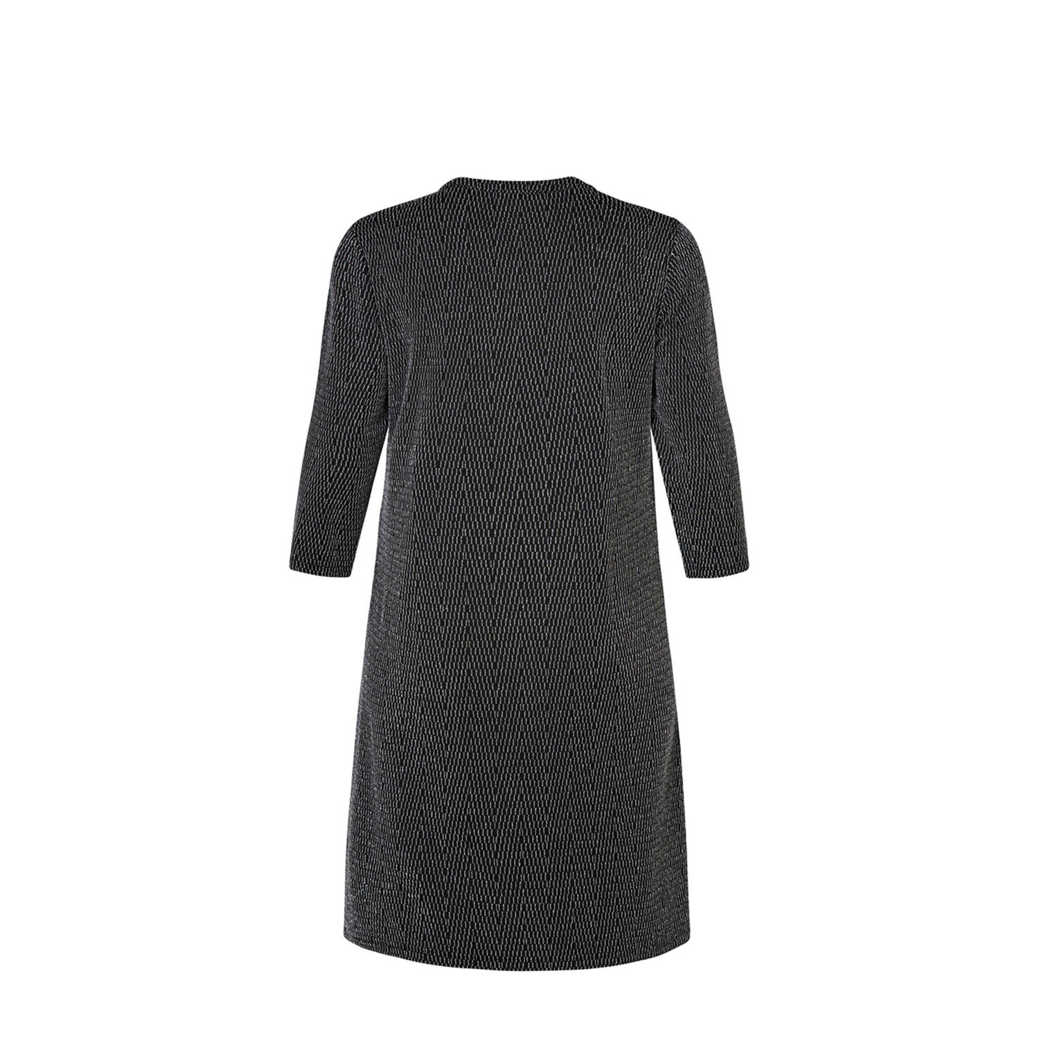 Miss Etam Plus jurk met all over print zilver zwart
