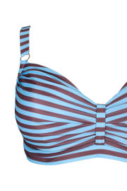 thumbnail: Zizzi voorgevormde beugel bikinitop STENNA lichtblauw/bruin