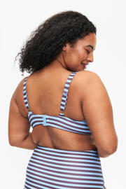 thumbnail: Zizzi voorgevormde beugel bikinitop STENNA lichtblauw/bruin