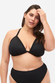 thumbnail: Zizzi voorgevormde triangel bikinitop zwart