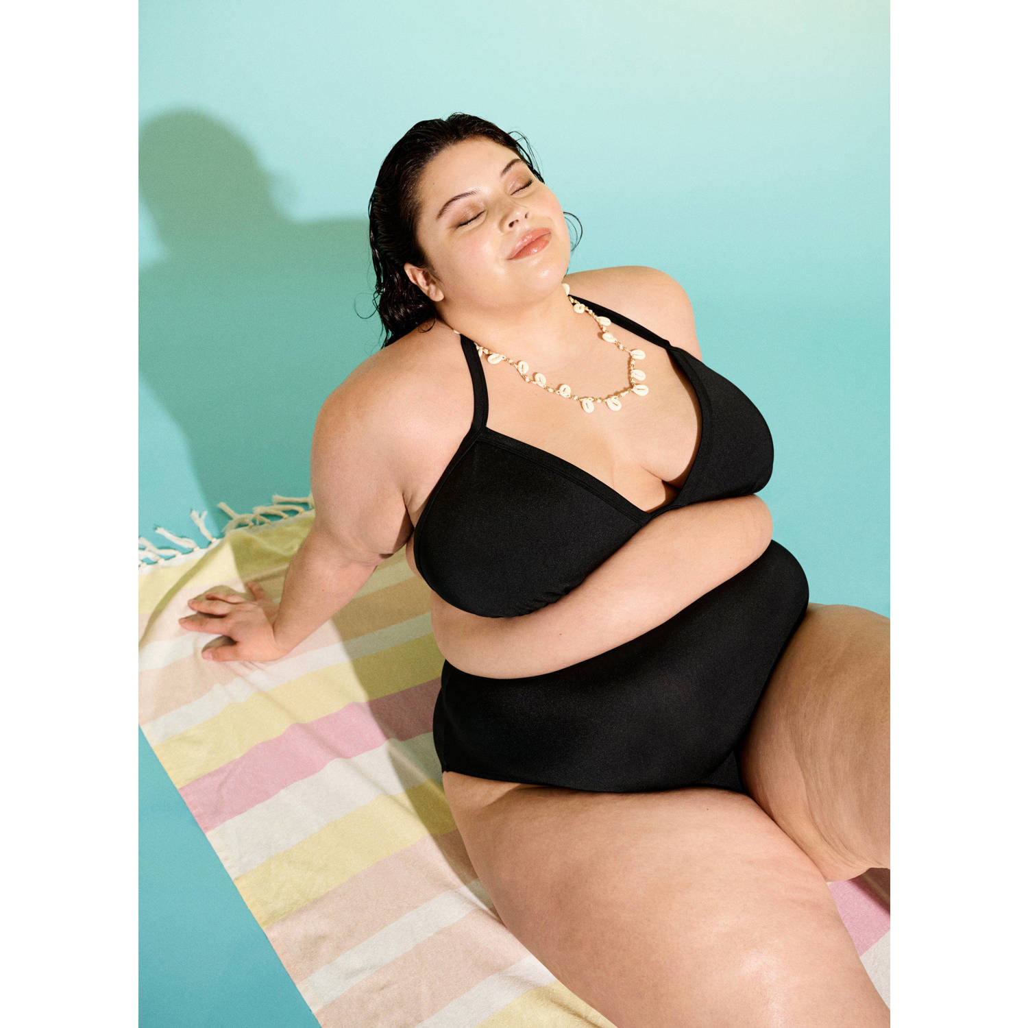 Zizzi voorgevormde triangel bikinitop zwart